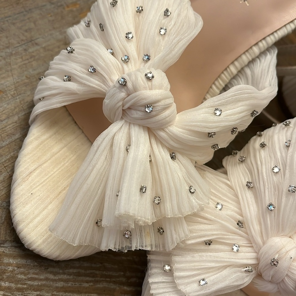 Loeffler Randall Camellia Rhinestone Bow Heel 8.5 - Picture 3 of 9